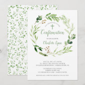 Soft Green Leaf Confirmation Kaart (Voorkant / Achterkant)