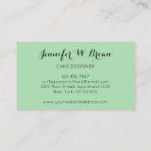 Soft Green Pastry Cake Decorting Artist Bakery Visitekaartje (Achterkant)