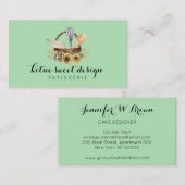 Soft Green Pastry Cake Decorting Artist Bakery Visitekaartje (Voorkant / Achterkant)