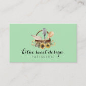 Soft Green Pastry Cake Decorting Artist Bakery Visitekaartje (Voorkant)