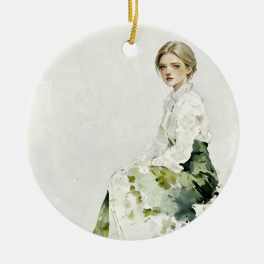 Soft Green Portrait Ornament (Voorkant)