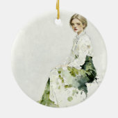 Soft Green Portrait Ornament (Achterkant)