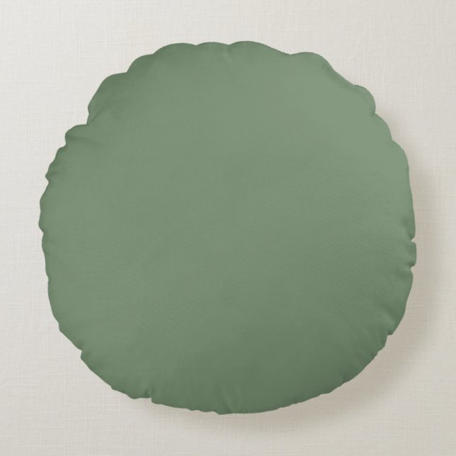 Soft Green Solid Color, Simple,Modern, Trendy Rond Kussen (Voorkant)