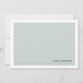 Soft Green Stylish Minimalist Note-Kaart Notitiekaartje (Voorkant)