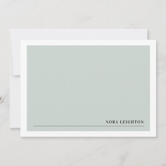 Soft Green Stylish Minimalist Note-Kaart Notitiekaartje (Voorkant)