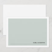 Soft Green Stylish Minimalist Note-Kaart Notitiekaartje (Voorkant / Achterkant)