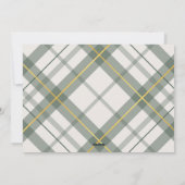 Soft Green Tartan Plaid Faux Gold Christmas Kaart (Achterkant)