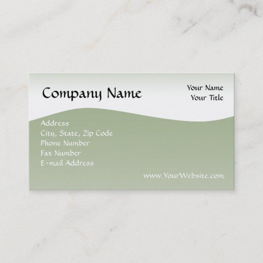 Soft Green Wave Visitekaartje, Design Online Visitekaartje (Voorkant)