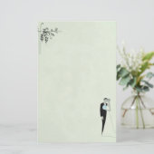 Soft Green Wedding Briefpapier (Staand voorkant)