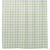 Soft Green White English Country Check Pset Douchegordijn (Voorkant)