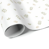 Soft Green White Tan Petite Playful Botanical Gift Cadeaupapier (Rol Hoek)