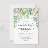 Soft Greenery Bachelorette Party nodigt Kaart uit (Voorkant)
