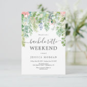 Soft Greenery Bachelorette Party nodigt Kaart uit (Staand voorkant)