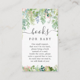 Soft Greenery Book Request Baby shower Card Informatiekaartje