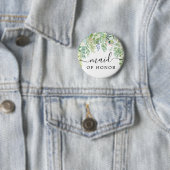 Soft Greenery Bridal Party Button - Maid (In situ)
