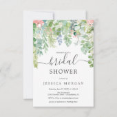 Soft Greenery Bridal Shower Invitation Kaart (Voorkant)