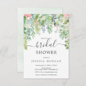 Soft Greenery Bridal Shower Invitation Kaart (Voorkant / Achterkant)