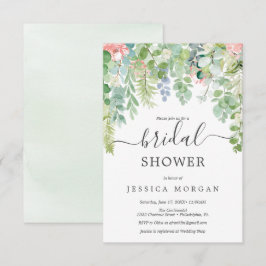 Soft Greenery Bridal Shower Invitation Kaart