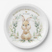 Soft Greenery Bunny Easter Rabbit Baby shower Papieren Bordje (Voorkant)
