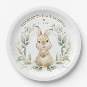 Soft Greenery Bunny Easter Rabbit Baby shower Papieren Bordje