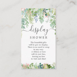 Soft Greenery Display Douche Baby shower Kaart