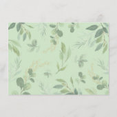 Soft Greenery Gold Baby Elephant Diaper Raffle Informatiekaartje (Achterkant)
