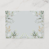 Soft Greenery Gold Baby shower Diaper Raffle Informatiekaartje (Achterkant)