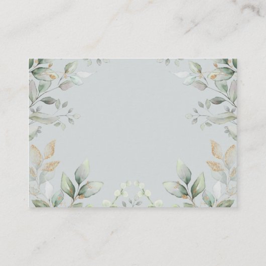 Soft Greenery Gold Baby shower Diaper Raffle Informatiekaartje (Achterkant)