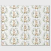 Soft Greenery Gold Bunny Easter Rabbit Baby shower Cadeaupapier (Vlak)