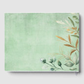 Soft Greenery Gold Safari Oerwoud Baby shower Gastenboek (Achterkant)