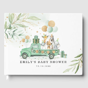 Soft Greenery Gold Safari Oerwoud Baby shower Gastenboek