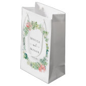 Soft Greenery Hotel Trouwcadeau Tas Klein Cadeauzakje (Achterkant Gekanteld)