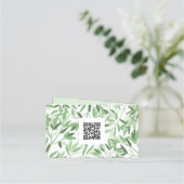 Soft Greenery Spa Massage Logo QR Code 10 bezoeken Klantenkaartje (Achterkant)
