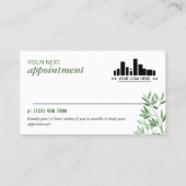Soft Greenery Spa Massage Therapy Logo Afsprakenkaartje (Voorkant)