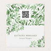 Soft Greenery Therapeut Foto & QR-code Visitekaartje (Buitenkant ongevouwen)
