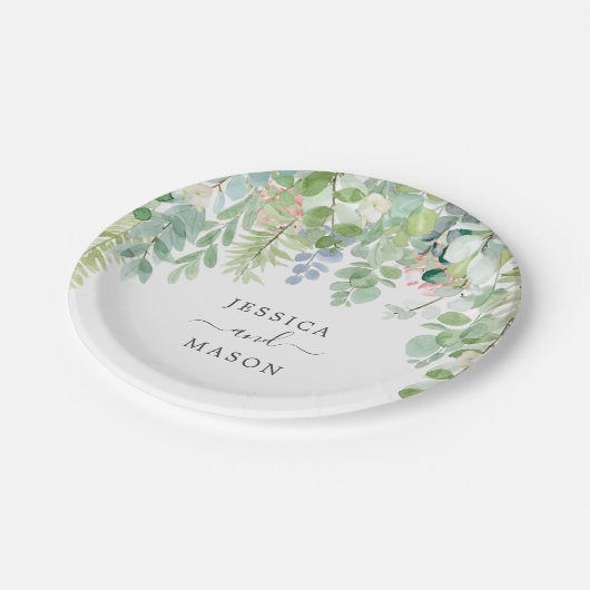 Soft Greenery Trouwdouche Papier Bord (Gekanteld)