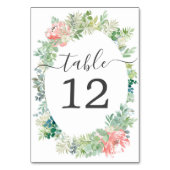Soft Greenery Trouwtafelnummers Kaart (Voorkant)