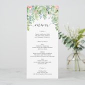 Soft Greenery Wedding Menu of Vrijgezellenfeest Kaart (Staand voorkant)