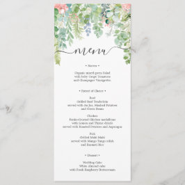 Soft Greenery Wedding Menu of Vrijgezellenfeest Kaart
