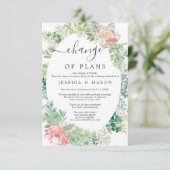 Soft Greenery Wedding uitgesteld Kaart (Staand voorkant)