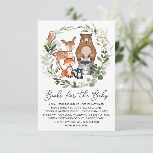 Soft Greenery Woodland Animals Boeken voor Baby Informatiekaartje (Staand voorkant)