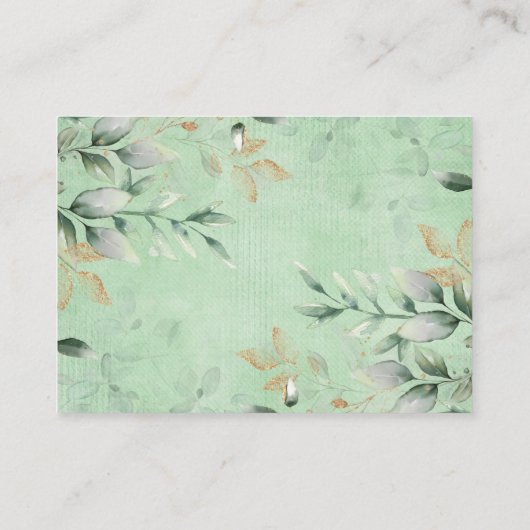 Soft Greenery Woodland Baby shower Diaper Raffle E Informatiekaartje (Achterkant)