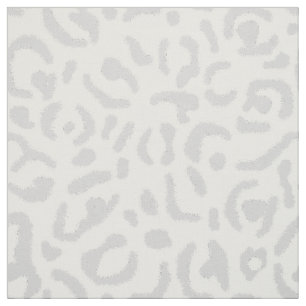Soft Grey and White Leopard Cheetah Print Stof