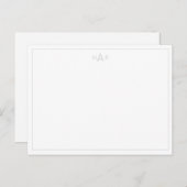 Soft Grey and White Sophisticated Minimalist Note Briefkaart (Voorkant / Achterkant)