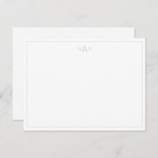 Soft Grey and White Sophisticated Minimalist Note Briefkaart (Voorkant / Achterkant)