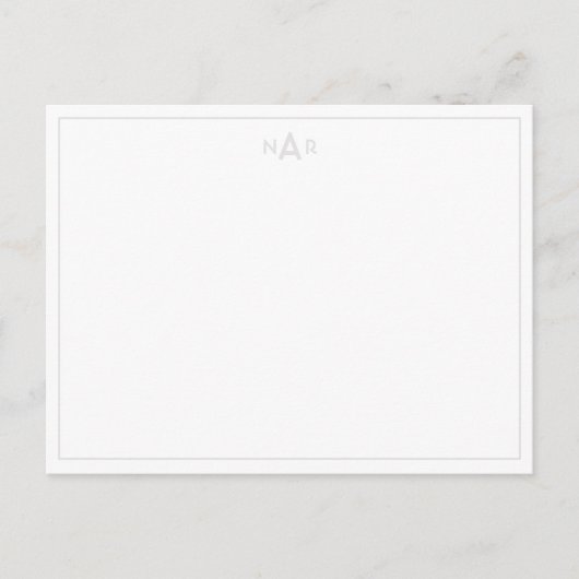 Soft Grey and White Sophisticated Minimalist Note Briefkaart (Voorkant)