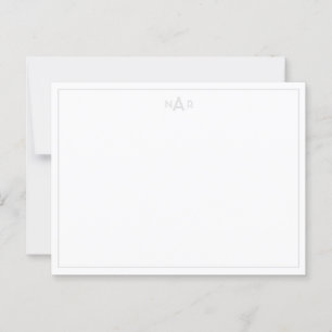 Soft Grey and White Sophisticated Minimalist Note Briefkaart