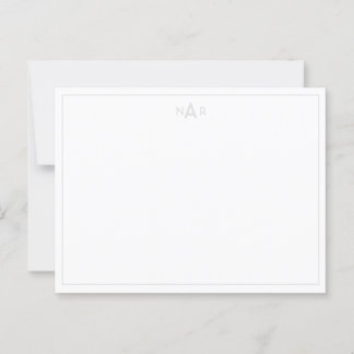 Soft Grey and White Sophisticated Minimalist Note Briefkaart