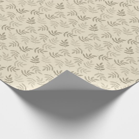 Soft Grey Beige Botanical Branch Print Gift Cadeaupapier (Hoek)