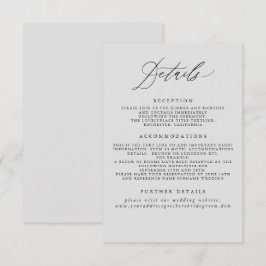 Soft Grey Bruiloft Informatie Behuizing Kaart
